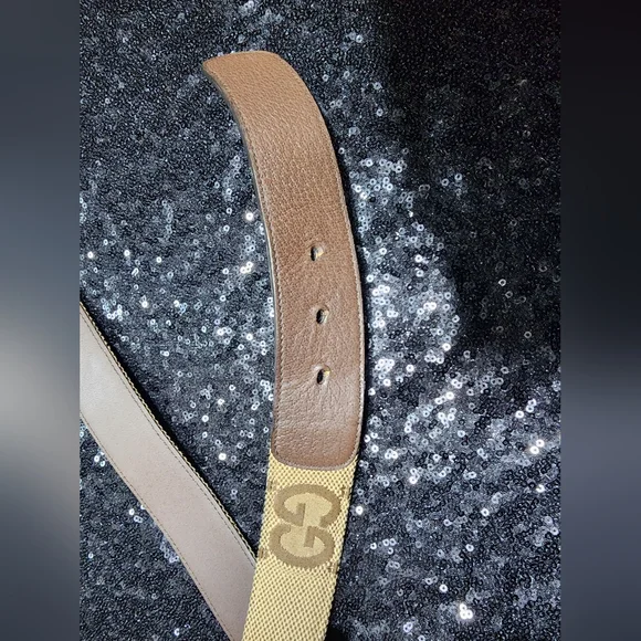 GUCCI 400593 Jumbo GG Canvas Leather Belt Waist 120 48 - Picture 4 of 10